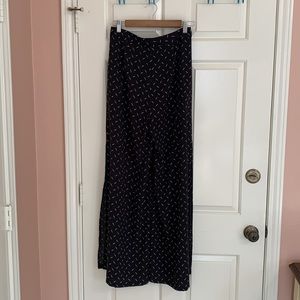 Kensie Split Leg Palazzo wide leg Pant black and white print